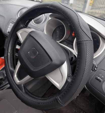 Universal Leather Steering Wheel Cover - Auto Seat Zone