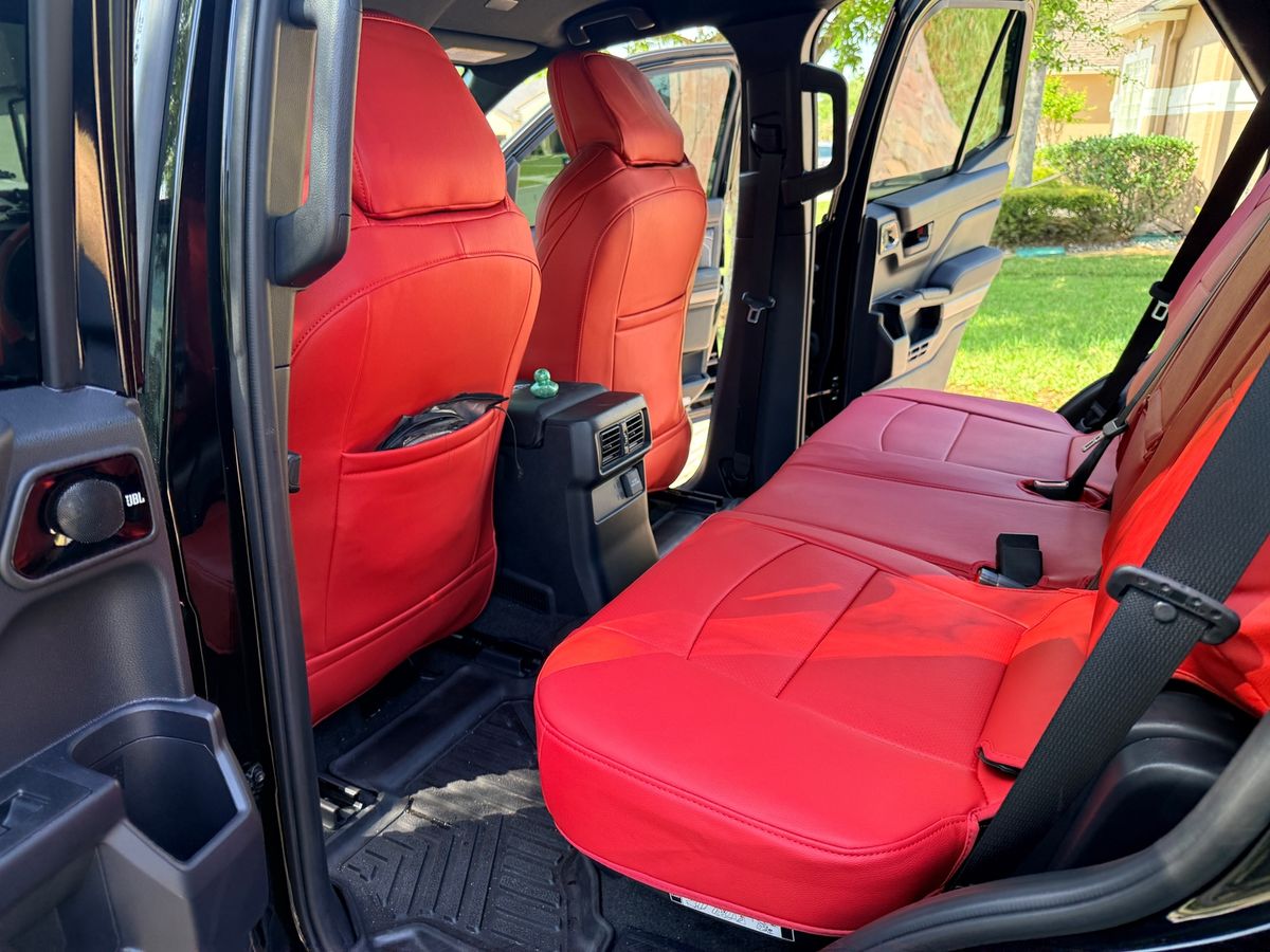 Red truck rear seat covers