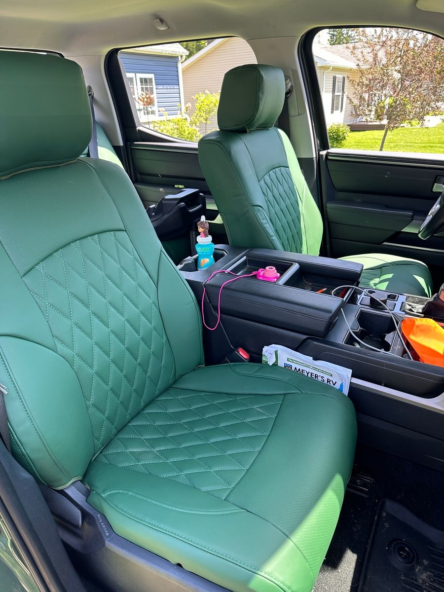 Green diamond seat covers