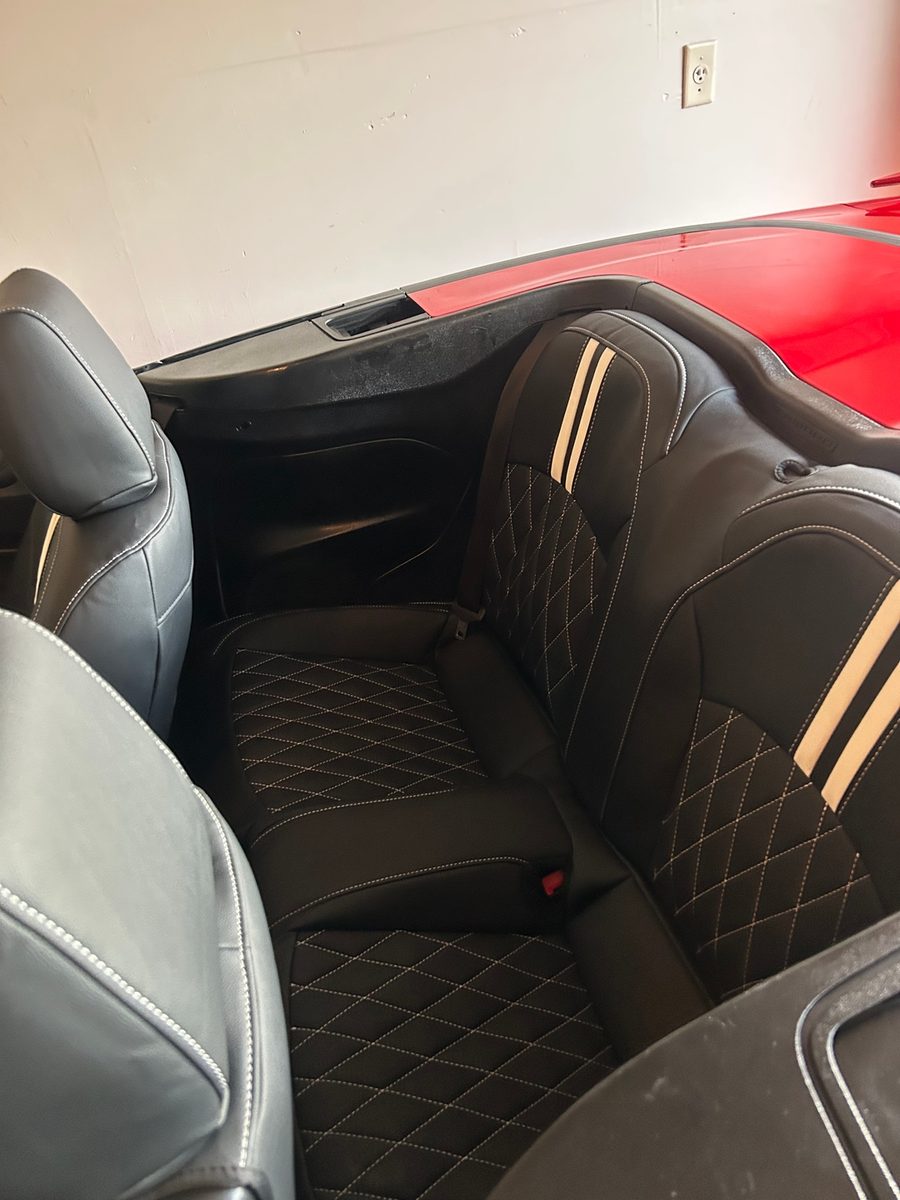 Black diamond seat covers with tan stripes